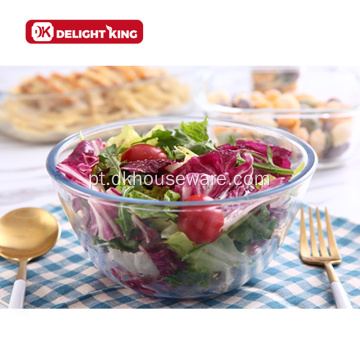 Salada de vidro misturando tigelas conjunto de sopa de vidro